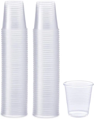 Cómodo paquete tazas de plástico transparente [3 OZ - 100 unidades] - pequeñas bebidas desechables Foto 1 de 4