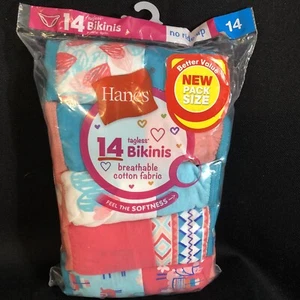 New Girls Hanes Tagless Bikinis 14 Pack Cotton Size 14 @ #26 - Picture 1 of 4