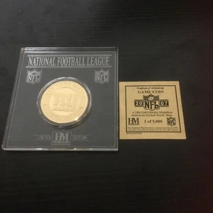 NEW YORK GIANTS 2007 GAME COIN In ACRYLIC CASE..THE HIGHLAND MINT 24k Overlay - Picture 1 of 4
