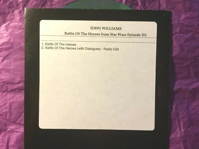 STAR WARS RARE Australian PROMO ONLY CD John Williams Ep 3 Battle of The Heroes - Image 1 of 2