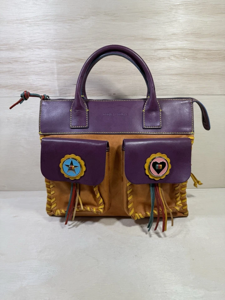 Dooney & Bourke Bolero Handbag Star/Heart Multicolor Leather Purse Bag Rare - Image 1 of 4
