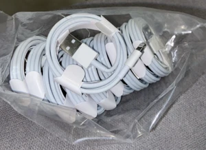 LOT 10 CABLES USB NEUF BLANC APPLE - CHARGE PORTABLE IPHONE X 8 11 12 13 14 - Zdjęcie 1 z 1
