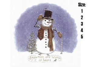Christmas Snowman Warm at Heart Overglaze Ceramic Decals - Picture 1 of 1