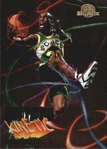 1995-96 SkyBox Premium Kinetic Supersonics Basketball Card #K9 Gary Payton
