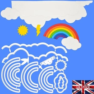 Clouds, Sun, Lightening & Rainbow Cutting Dies Set, Weather, Card Making, H8 - Picture 1 of 6