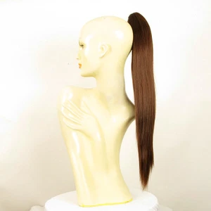 Cola de caballo postizo mujer longo 70cm cobre de color marrón oscuro 7/31 - Imagen 1 de 8