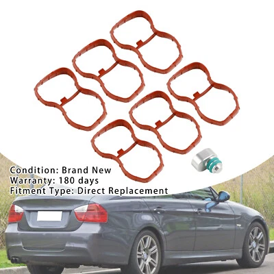 6PCS Intake Manifold Gasket 1167807480 Fit BMW E90-93 F10 F11 F07 X5 X6 N57 S11 - Image 1 of 4