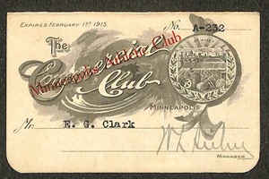 Minneapolis Athlete Club - Radisson Building - Annual Pass - 1915 - Picture 1 of 2