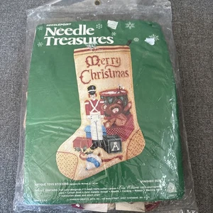 Needle Treasures Needlepoint Kit Antique Toy Christmas Stocking 06817 Vintage - Picture 1 of 7