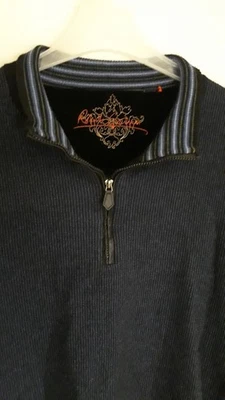Robert Graham 100% wool 1/2 zip sweater blue mens 4XL - Image 1 of 4