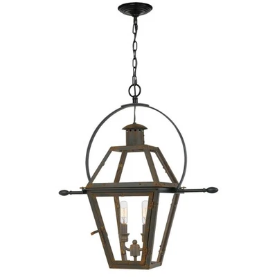 QUOIZEL LIGHTING Rue De Royal - 2 Light Outdoor Hanging Lantern-Industrial Bronze Finish Outdoor