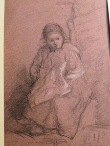 Eugène BOUDIN ? BEAU DESSIN XIX JEUNE FILLE ENFANT PRE IMPRESSIONNISTE BARBIZON - Imagen 1 de 13