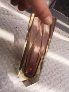 Murano Sommerso Faceted Vase 2 Colour Design Made In Italy 1960s - Picture 1 of 12