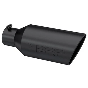 MBRP T5126BLK Stainless Black Rolled End Round 4 inch Universal Fit Exhaust Tip - Foto 1 di 3