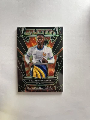 2024-2025 Panini Obsidian Eduardo Camavinga /5 Green Electric Etch CREST PATCH! - Image 1 of 2