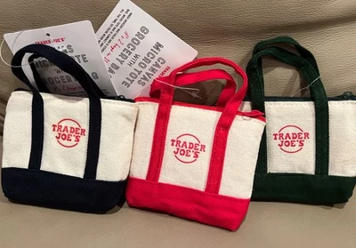 Ограниченный TRADER JOE'S мини микро холст сумка с короткими ручками набор из 3 - Изображение 1 из 4