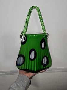 Vintage 1960 Murno Glass Handbag/ Purse Heavy/ Beautiful - Picture 1 of 5