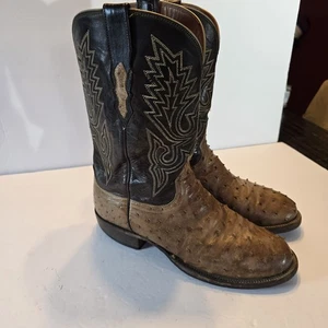 Lucchese Full Quill Ostrich Boots 2000 Men’s Exotic Western Boots T1125HD 9.5 2E - Picture 1 of 9