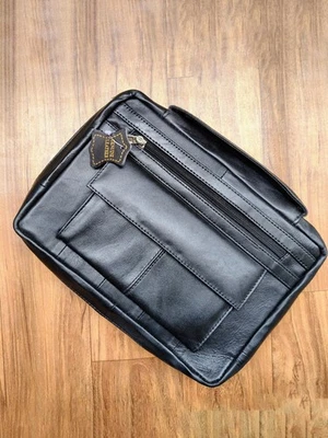 Genuine Leather Bible Cover Large Zippered Carry Case Bag Handle–Christmas Sale - image 1 of 4