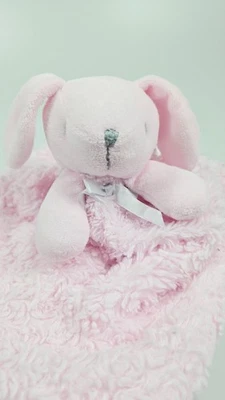 Mantas y más allá Pink Bunny Lovey manta de seguridad felpa suave  Foto 1 de 4
