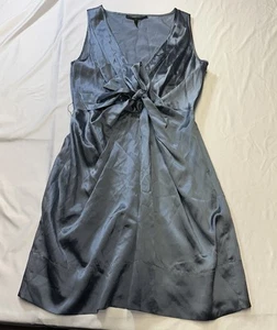 BCBG MaxAzria Women Gray Silk Dress Sz 6 - Picture 1 of 13