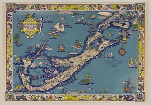 [Pictorial map by three women]. A Map of the Bermuda Islands. 1930. - Bild 1 von 2