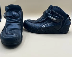 Alpinestars S MX1 Motorcycle Men's Riding Boots Fits size 8 Black Leather - Picture 1 of 9