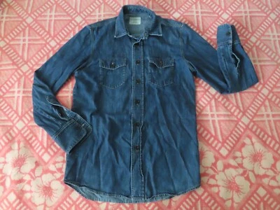 kent curwen david beckham denim blue button up shirt S made in italy - Image 1 of 4