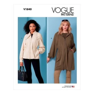 Vogue Sewing Pattern 1840, MISSES' JACKET, Size 8 - 26, NEW - Picture 1 of 2