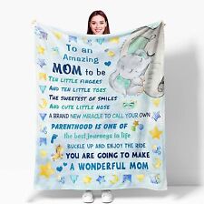 Mom to be Gift Blanket, Gifts Ideas for New Mom Elephant Fleece, Sherpa Blanket