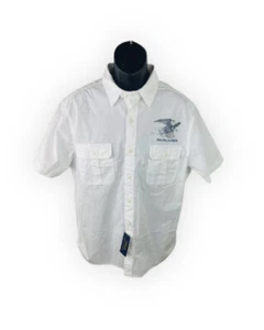 Polo Ralph Lauren Americana Eagle White Short Sleeve Woven Shirt Men's Sz XL NEW - Picture 1 of 6