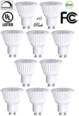 10 Pack Bioluz LED GU10 LED Bulbs 50W Halogen Equivalent Dimmable 6.5w 3000K - Image 1 of 4