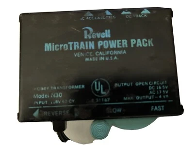 REVELL MICRO TRAIN POWER PACK VINTAGE HOBBY TRANSFORMER MODEL N30 MADE IN U.S.A. - Image 1 of 3
