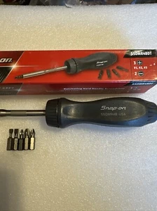 Snap On Ratchet Screwdriver In Dark Titanium With  5 Bits NEW - Picture 1 of 4