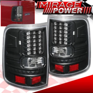 For 2004-2008 F-150 Styleside Body LED Black L/R Tail Light Lamps Assembly Pair - Picture 1 of 6