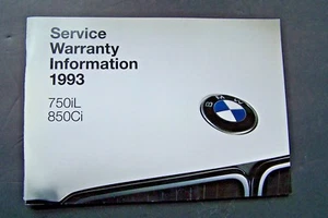 1993 BMW 850ci 750il Owners service warranty Maintenance Service Booklet e31 e32 - Picture 1 of 10