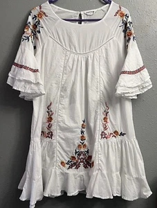 Goodnight Macaroon Size L Dress Perfectly Victorian Floral Embroidered Mini Boho - Picture 1 of 5