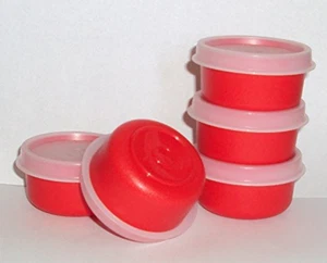 Tupperware Storage Containers for Salad Dressing, Crafts, Pills~Red w/ Seals New - Picture 1 of 2