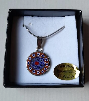 Collana Con Murrina Veneziana In Metallo - Immagine 1 di 4