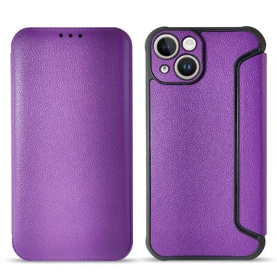 iPhone 14 Plus Magnetic Wallet Case Protective Cover Card Holder Leather Purple - Image 1 of 3
