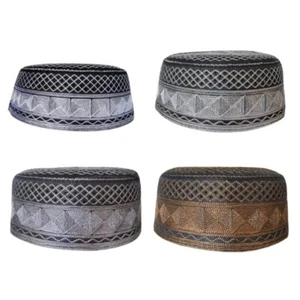 Flat Top Embroidery Hat for Woman Muslims Handmade Casual Church Pray Hat - Picture 1 of 13