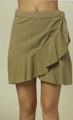 O'Neill | Junior Size Large | Green| Linen Blend | Ruffle RIFRAFF Wrap Skirt NWT - Image 1 of 4