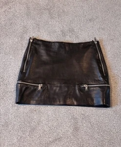 Zara Black Leather Mini Skirt - Picture 1 of 8