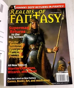 Realms of Fantasy Magazine Aug 2006 - Johnny Depp -Dragons Wizards Warriors - Imagen 1 de 8