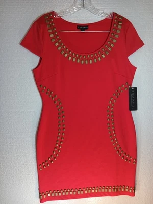 Vestido Rampage tamanho grande Y2K Poppy Studds laranja queimado - Imagem 1 de 4