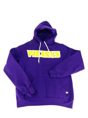 复古明尼苏达维京人连帽运动衫连帽衫紫色男式 L — 第 1/4 张图片