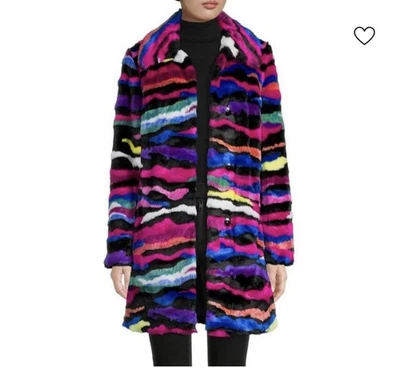 🎁Abrigo de piel sintética de cebra para mujer Karl Lagerfeld Paris - XL🎁 Foto 1 de 2