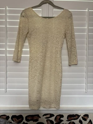 Vestido para mujer Windsor nuevo con etiquetas manga larga crema ajustado encaje talla M Foto 1 de 4