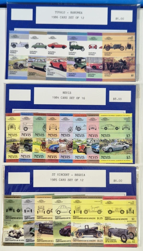 3x Car Collection Stamps - Transportation Automobile Classic Cars Mint/Used - Image 1 of 2