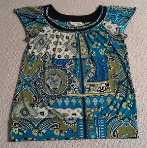 Speechless Womens Medium Multi-Color Polyester Blend Cap Sleeve Shirt 24 - Picture 1 of 5